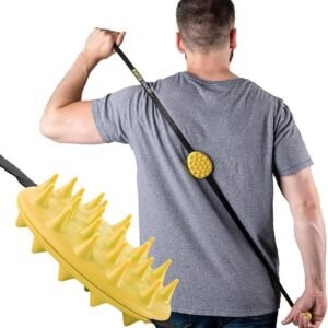 Cactus Scratcher Travel Mini Back Scratcher with 2 Sides Featuring Aggressive and Soft Spikes, Great for The Mobility-Impaired and Hard-to-Reach Places, Makes an Awesome Gift - Yellow