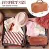OTTOLTIL 2023 New Travel Makeup Bag, Large Capacity Cosmetic Bag, Portable PU Leather Waterproof Travel Makeup Bag for Women, with Handle and Divider Flat Lay Makeup Organizer Bags(Brown) - Image 9
