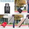 Mount-It! Folding Luggage Cart and Dolly | 77 Lb Capacity | Portable Lightweight Luggage Trolley Cart with Telescoping Handle and 4 Rubber Wheels | Steel Frame - Image 2