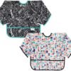 Bumkins Sleeved Bib Baby Bib, Toddler Bib, Smock, Waterproof Fabric, Fits Ages 6-24 Months