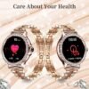 Smart Watches for Women (Answer/Make Call) with Diamonds, 1.3” HD Touch Screen Bluetooth Smartwatch for Android iOS Phones, Fitness Activity Trackers with Heart Rate/SpO2/BP/Sleep Monitor (Gold) - Image 6