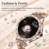 Smart Watches for Women (Answer/Make Call) with Diamonds, 1.3” HD Touch Screen Bluetooth Smartwatch for Android iOS Phones, Fitness Activity Trackers with Heart Rate/SpO2/BP/Sleep Monitor (Gold) - Image 2
