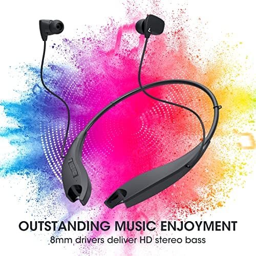 Neckband Bluetooth Headphones, Around The Neck Headphones 24H+ Playtime, Bluetooth Headsets with Call Vibration, Shark Jaw Design Wireless Earbuds+Noise Isolation/Built-in Mic/IPX7 Waterproof - Image 2
