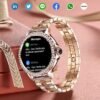 Smart Watches for Women (Answer/Make Call) with Diamonds, 1.3” HD Touch Screen Bluetooth Smartwatch for Android iOS Phones, Fitness Activity Trackers with Heart Rate/SpO2/BP/Sleep Monitor (Gold) - Image 4