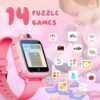 Interactive Kids Smartwatch with 14 Puzzle Games for Girls Ages 4-12, HD Touch Screen, Music Player, Camera, TF Card Slot, 12/24 hr - Pink - Image 2
