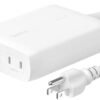 Belkin BoostCharge Pro 4-Port USB-C GaN Wall Charger, 200W Multi-Port Charger w/USB-C PD 3.1 Fast Charge + 5ft Power Cord for MacBook Pro, iPhone 15 Series, iPad Pro, Galaxy S24, Google Pixel, & More