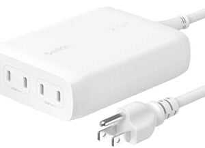 Belkin BoostCharge Pro 4-Port USB-C GaN Wall Charger, 200W Multi-Port Charger w/USB-C PD 3.1 Fast Charge + 5ft Power Cord for MacBook Pro, iPhone 15 Series, iPad Pro, Galaxy S24, Google Pixel, & More
