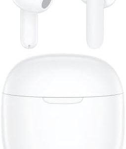 Wireless Earbuds, Bluetooth 5.3 Headphones with 4 ENC Noise Cancelling Mics, HiFi Stereo Deep Bass, 40H Playtime, IPX6 Waterproof, USB-C Charging, Compatible for iPhone Android, White