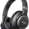 KVIDIO Active Noise Cancelling Headphones, 65 Hours Playtime Bluetooth Headphones with Microphone, Transparency Mode, Deep Bass and Hi-Fi Stereo Sound (Black)