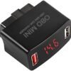 XMSJSIY Car OBD USB Charger Power Adapter DC12‑24V Dual USB Charger Socket with Digital Display USB 30W Fast Charging QC2.0 QC3.0 Charger for Vehicles