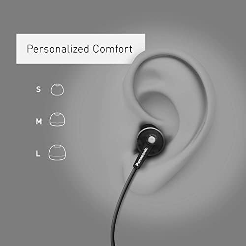 Panasonic ErgoFit Wired Earbuds, In-Ear Headphones with Microphone and Call Controller, Ergonomic Custom-Fit Earpieces (S/M/L), 3.5mm Jack for Phones and Laptops - RP-TCM125-KA (Matte Black) - Image 3