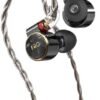 FiiO FD3 PRO Earphones in-Ear Earbuds High Resolution 1DD Deep Bass Detachable MMCX Connector with 2.5/3.5/4.4mm Plugs DLC Black