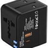 Universal Travel Adapter, International Power Plug Adapter, 1500W, 1000MA, with 2 USB-A Ports, All-in-One International Charger for USA EU UK AUS (NW606-1, Black) - Image 8