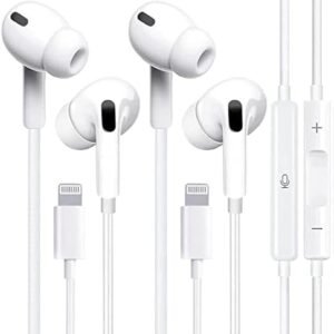 Earbuds Wired Headphones, Wired Earphones Lossless Sound Quality, Earbuds for Clear Calls, Built-in Microphone Noise Reduction Headphones Compatible with iPhone 14/13/12/11 Pro/Max/X/8 (2 Pack)