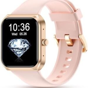 Fitness Smart Watch for Women Men, Android iOS iPhone Compatible, IP68 Waterproof, 1.91” Lager Screen with Text and Call, Heart Rate, Blood Oxygen, Sleep Tracker, Long Battery Life, Pink