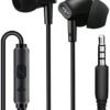 Wired Earbuds Headphones with Microphone Noise Isolating Stereo Bass in-Ear Earphones – for Smartphones, Tablets, Schools, Ipads, Multiuse - 3.5mm Plug in Audio Jack - Black