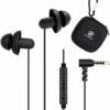 Sleep Earbuds, Hearprotek 2 Pairs Ultra Soft Lightweight Silicone Sleeping Earphone Headphones with Volume Control and mic for Side Sleeper, Snoring, Air Travel, Relaxation (Black)