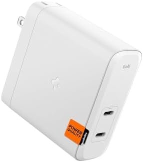 Spigen GaN III 1402 PD3.1 140W 100W 2 Ports Foldable Dual USB C Laptop Wall Charger for MacBook Pro 16 14 13 Vision Pro M3 M2 Max Air Galaxy Book Dell iPad PPS Type C Super Fast Charging Power Adapter