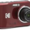 Kodak PIXPRO FZ45 Digital Camera + Black Point & Shoot Camera Case + Transcend 64GB SD Memory Card + Tri-fold Memory Card Wallet + Hi-Speed SD USB Card Reader + More! (Red) - Image 2
