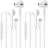 2 Packs for iPhone Headphones Lighting Wired Earphones (Built-in Microphone & Volume Control)[MFi Certified] Noise Isolating Headsets for iPhone 14/13/12/11/Pro/Pro Max/XR/XS/X/8/7/SE