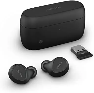 Jabra Evolve2 True Wireless Earbuds - in-Ear Bluetooth Earbuds with Active Noise Cancellation & 4-Mic MultiSensor Voice Technology - Microsoft Teams Certified, Works with All Meeting Apps - Black