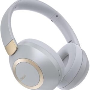 LORELEI B-C6 Wireless Over Ear Headphones, 50H Playtime Foldable Lightweight Bluetooth Headsets, Deep Bass, Built-in Microphone, Memory Foam Earmuff, for Travel, Home Office (Smoke Gray)