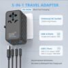 100W Universal Travel Adapter,Ubigbuy International Plug Adapter GaN Worldwide Travel Essentials USB C Power Adapter with 3 USB C 1 USB A Port International Converter Adapter for US UK AUS EU - Image 2