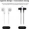 USB C Wired Earbuds, Type C Wired Headphone for Samsung with Mic DAC Chip Built-in Noise Conduction Magnetic in-Ear for Android Pixel OnePlus (Black) - Image 5