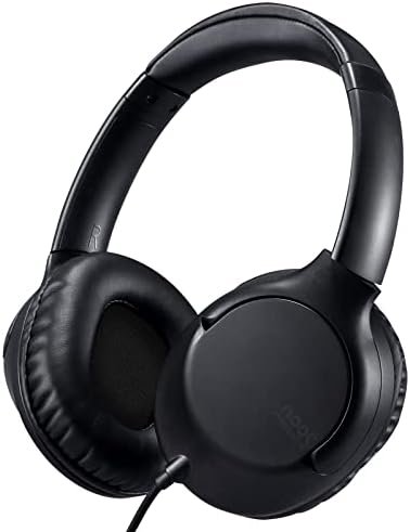 noot products A319 Over Ear Wired Headphones with Volume Control, Microphone, Adjustable Headband and 3.5mm Audiojack Headphones for School Home Work (Black) - Image 7