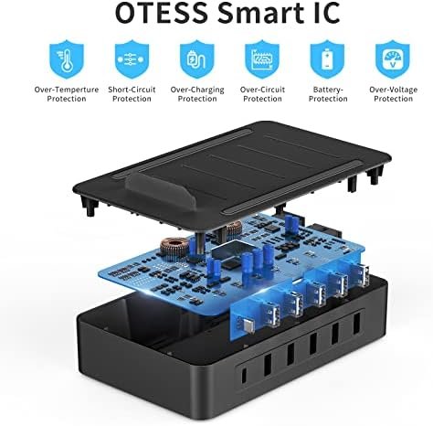Multiple Charging Station Charger Station - Charging Station for Multiple Devices, 6 Ports USB Charging Dock for Phone| Earhead|Watch Stand, Fast Docking Station, Family Electronics Charging Center - Image 2