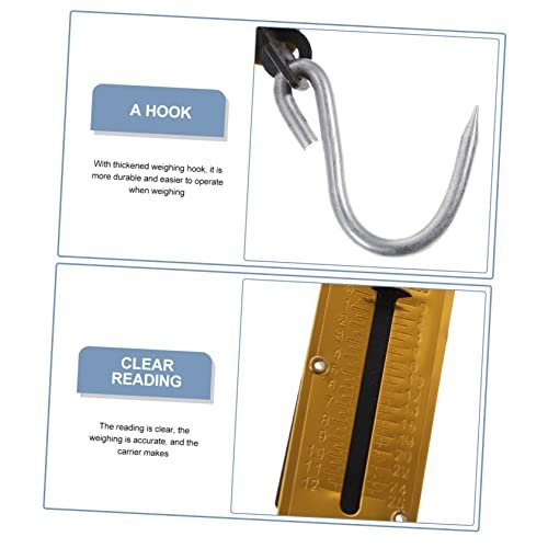 SUPVOX 2pcs Spring Scale Hanging Scale Fishing Pole Case Fishing Scale Vertical Weighing Scale Fruit Hook Portable Vegetables Scale Small Scale Weight Scale Hook Scale Iron Handheld Claim - Image 3