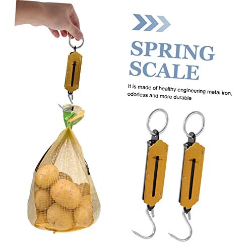 SUPVOX 2pcs Spring Scale Hanging Scale Fishing Pole Case Fishing Scale Vertical Weighing Scale Fruit Hook Portable Vegetables Scale Small Scale Weight Scale Hook Scale Iron Handheld Claim - Image 4