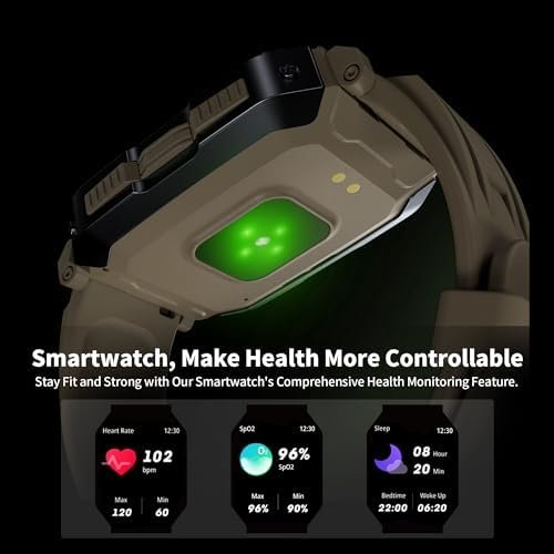 Smart Watch Rugged and Military with 5ATM Waterproof Bluetooth Call(Answer/Dial Calls) AI Assistant, Long-Lasting Battery Life, Multiple Sports Tracking, Health Monitoring, 2.02'' HD Display - Image 6