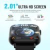 Smart Watch, 2.01" Full Touch Screen Smart Watch for Android & iOS Phones with Heart Rate & Blood Oxygen Monitor, 100+ Sport Modes，Voice Assistant, Fitness Smart Watch for Women Men - Image 2