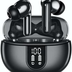 Wireless Earbuds, Bluetooth 5.3 Headphones 40Hrs Playtime Deep Bass Stereo in-Ear Earbud, LED Power Display, Call Noise Canceling Headphones with Mic, IP7 Waterproof Earphones for IOS Android Black