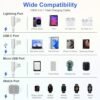 100W Multi Charging Cable for Apple Watch and iPhone 15,4 in 2 10FT USB C/A Fast Charging Cable 90 Degree Travel Charger Cord Nylon Braided Compatible with All iWatch iPhone MacBook iPad Galaxy S23 - Image 6
