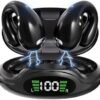 Open Ear Headphones Clip On Earbuds Wireless Earbuds Bluetooth 5.3 Headphones Long Playtime Ear Buds Digital Display Charging Case Noise Canceling Sports Earphones for Workout Driving Walking