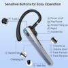 Bluetooth Headset V5.3, Wireless Headset with ENC Noise Canceling Mic, 120Hrs Talk Single-Ear Bluetooth Earpiece, LED Display, IP7 Waterproof Hand-Free Earphone for Trucker/Business, Blue - Image 5