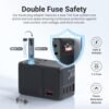 MINIX Universal Travel Adapter, 85W GaN III International Power Adapter, 3 USB-C 2 USB-A Ports, AC Outlet, Worldwide US/UK/EU/AU Travel Charger for Laptops Tablets Phones and More. - Image 4