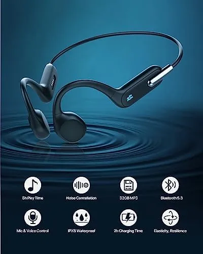 Waterproof MP3 Player Underwater Swimming Headphones IPX8 Waterproof MP3 Player for Swimming, Wireless Bluetooth 5.3 Open-Ear Bone Conduction Headphones for Running, Cycling - Image 8