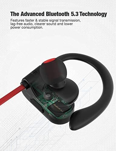 Otium Bluetooth Headphones, Wireless Earbuds IPX7 Waterproof Sports Earphones with Mic HD Stereo Sweatproof in-Ear Earbuds Gym Running Workout 15 Hour Battery Sound Isolation Headsets - Image 5