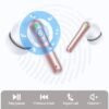 Wireless Earbuds Bluetooth Headphones, 40H Playtime Stereo IPX5 Waterproof Ear Buds, LED Power Display Cordless in-Ear Earphones with Microphone for iPhone Android Cell Phone Sports, Pink - Image 4