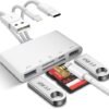 SD Card Reader for iPhone 5-in-1 Universal Memory Card USB Reader USB-C Lightning to Camera SD/TF Card Reader Compatible with iPhone Samsung Huawei All Cellphone Laptop Computer (Plug and Play)