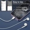 2 Packs for iPhone Headphones Lighting Wired Earphones (Built-in Microphone & Volume Control)[MFi Certified] Noise Isolating Headsets for iPhone 14/13/12/11/Pro/Pro Max/XR/XS/X/8/7/SE - Image 6