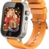 Smart Watch for Kids 4-12 Years Boys Girls, 26 Puzzle Games,HD Camera,Video Music Player,Pedometer,Flashlight,Calendar,Alarm Clock,Aluminum Case,Sport Band (Orange)