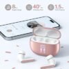 Wireless Earbuds Bluetooth Headphones, 40H Playtime Stereo IPX5 Waterproof Ear Buds, LED Power Display Cordless in-Ear Earphones with Microphone for iPhone Android Cell Phone Sports, Pink - Image 5