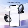 GNMN Bluetooth Headphones Wireless Earbuds Over Ear Buds 90H Playback IPX7 Waterproof Sports Earphones Deep Bass with Wireless Charging Case & Dual LED Power Display Earhooks Headset for Running Black - Image 3
