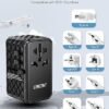 LENCENT 120W International Travel Adapter, GaN Universal Travel Adapter with 1 USB-A & 3 Type C Power Adapter, Fast Charger for Phone,Laptops, Worldwide Plug Adapter for USA/UK/EU/AUS, Black - Image 8