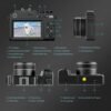 Digital Camera for Photography, 4K Vlog Camera with 4 Changeable Colors, Dual Cam Front and Rear, 7 Color Filters, 140°Wide Angle, 18X Zoom, 64G TF Card & Hand Strap, A01 - Image 6