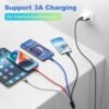 Multi Charging Cable 6 in 1, Multi Charger Cable 2Pack-6FT Braided Multi USB Cable 3A Universal Multiple Phone Charger Cord USB A/C Connector with Type-C, Micro USB/2*iP Ports for Cell Phone/Tablets - Image 2
